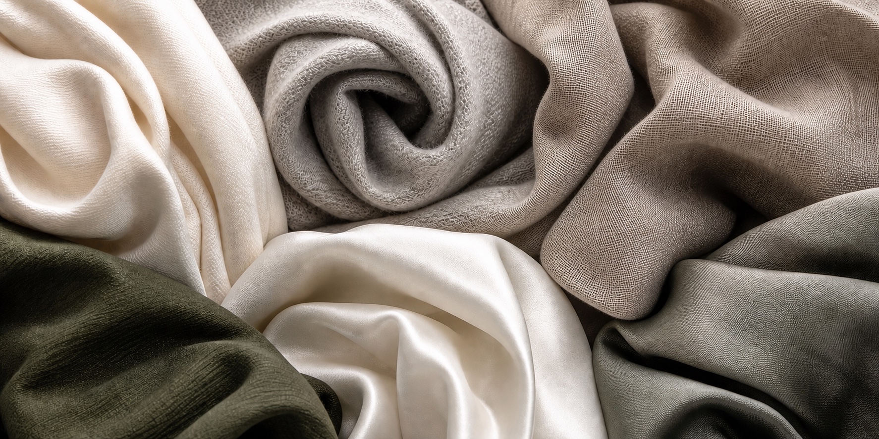 Natural fiber blend fabrics in cotton wool linen silk viscose and modal